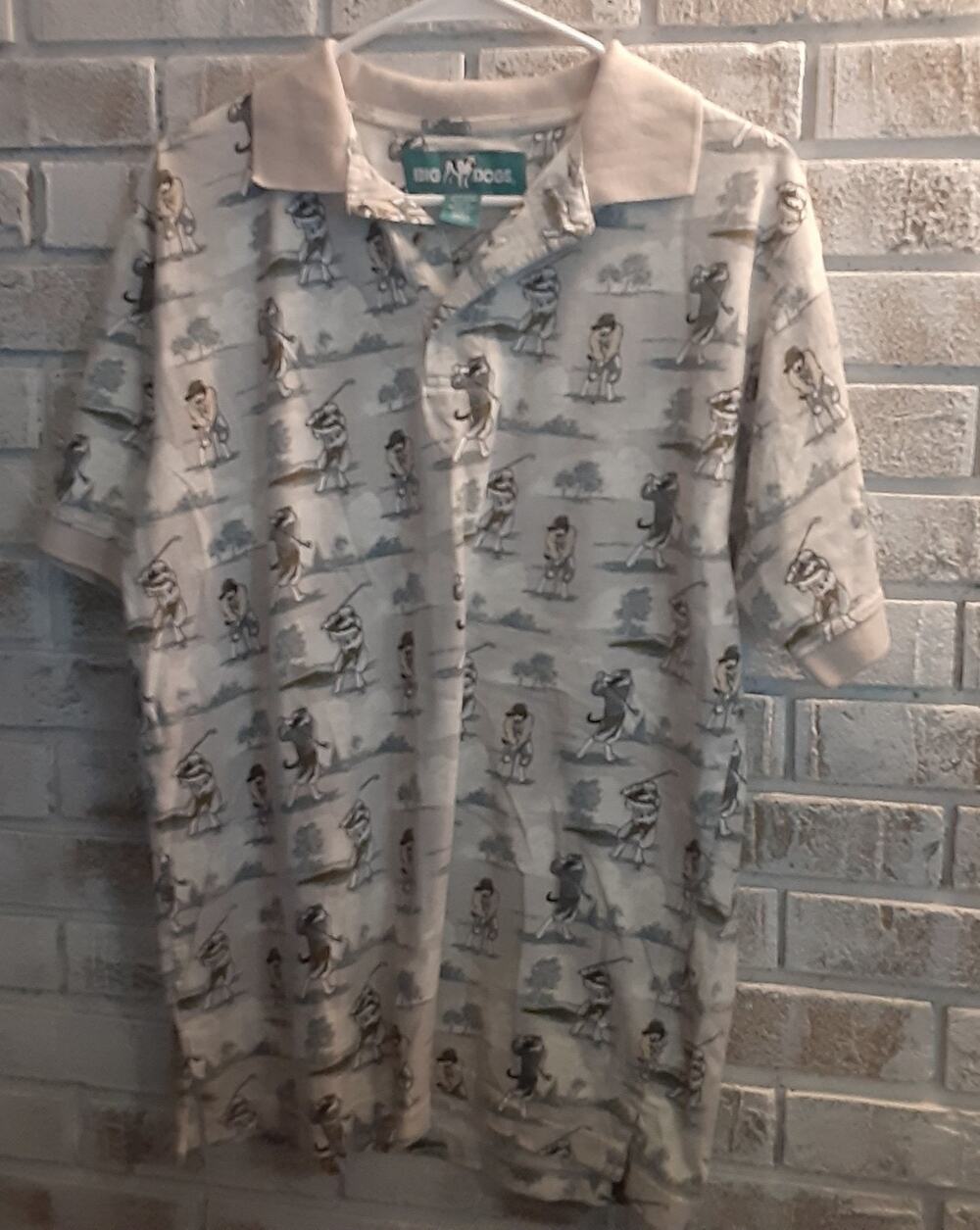 Vintage Big Dogs Golf Polo Sz S Cotton Whimsical Comfort